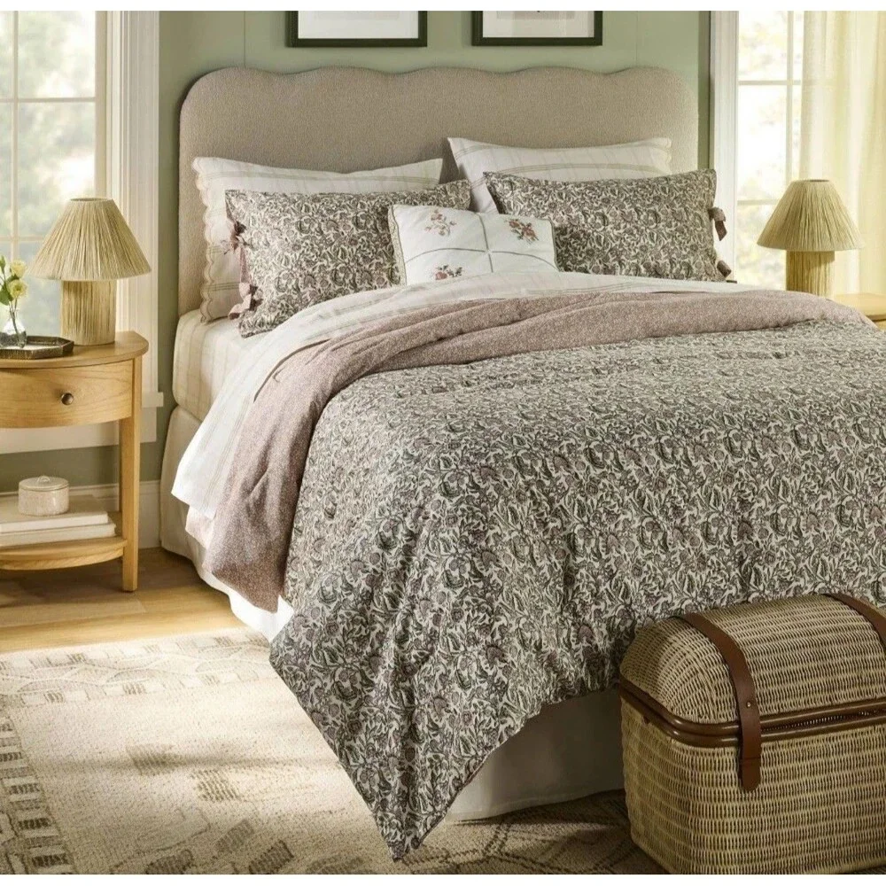 3pc Full/Queen Reversible Floral Comforter Set Pink/Green - Threshold designed